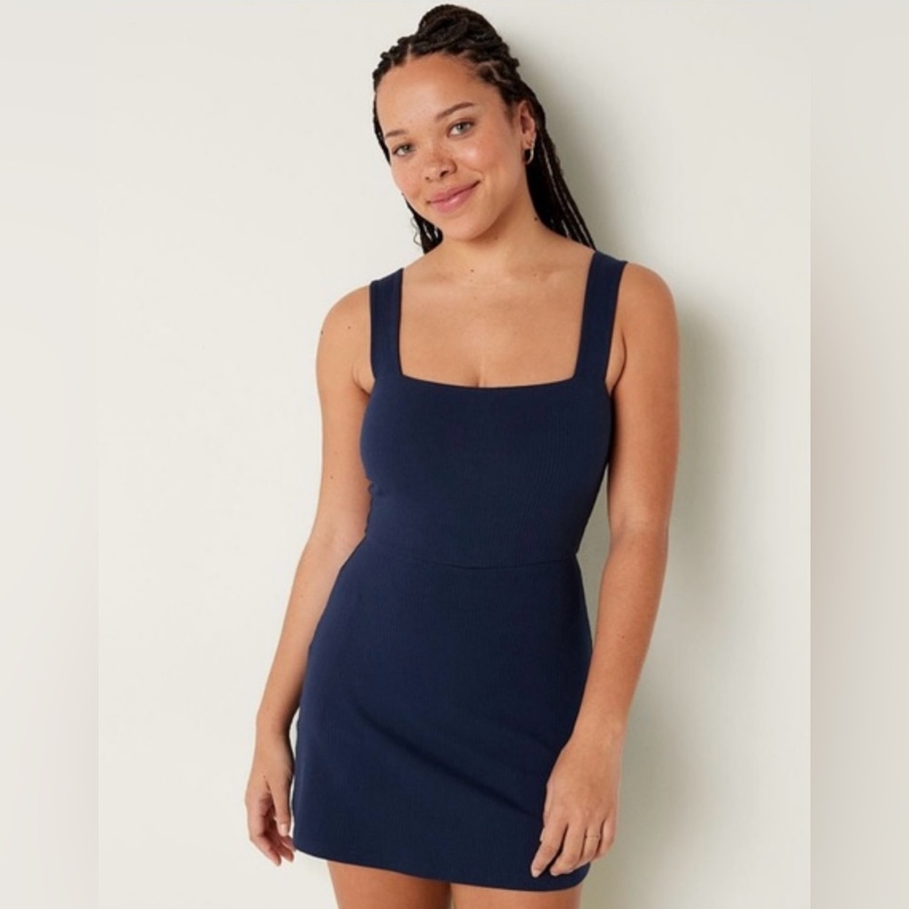 Victoria's Secret PINK Rib Square Neck Active Dress
NWT NAVY